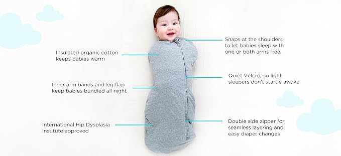 Happiest Baby Sleepea Comforter Organic Cotton Baby Swaddle, Medium | Organic - Image 2
