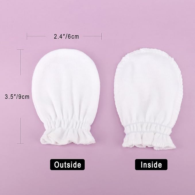 BQUBO 12 Pairs Baby Mittens Newborn Infant Mittens No Scratch Cotton Elastic - Image 5