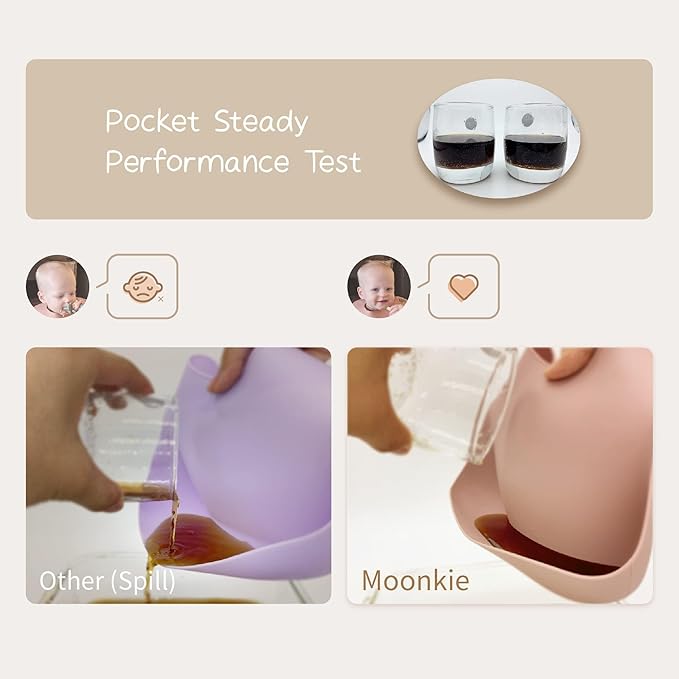 Moonkie Silicone Baby Bibs Set Of 3, BPA Free Soft Adjustable Fit Waterproof Feeding Bibs for Babies and Toddlers(Pink/Pastel Yellow/Soft Pink)
