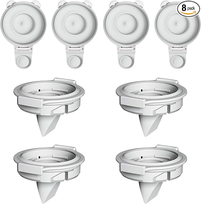 8PC Upgraded M9 Breast Pump Replacement Part, Including 4pcs Duckbill Valve and 4pcs Double-Layed Diaphragms for Momcozy Upgraded Mobile Flow | Upgraded M9, Valve, Diaphragms, 8PC Gray