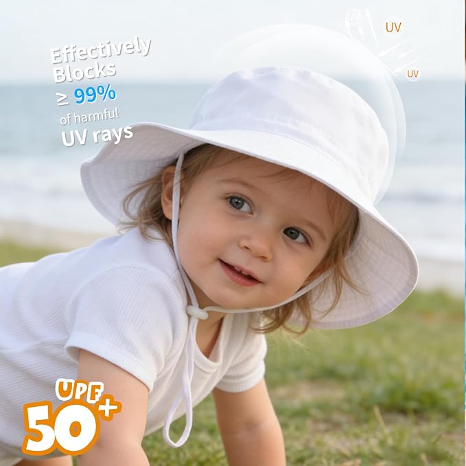 Baby Toddler Sun Hat, Boys Girls Adjustable Bucket Hat - Image 4
