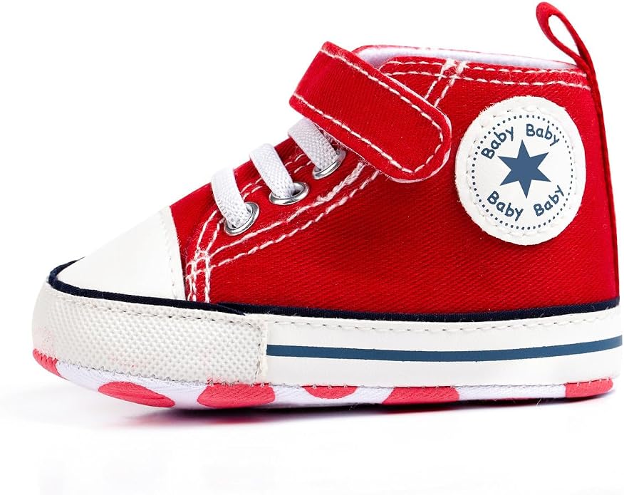 Unisex Baby Girls Boys Canvas High-top Shoes, Newborn Infant Anti-Slip Soft - Image 7