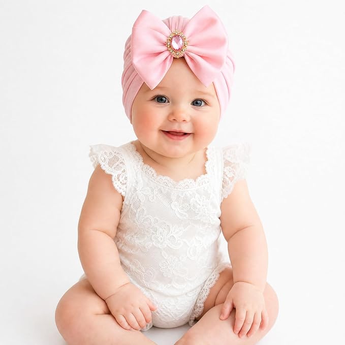 Cinaci 6 Pack Nursery Hospital Caps Bonnets Beanies Headwraps Turban Hats - Image 4