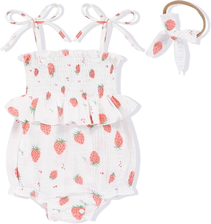 Baby Girl Romper Ruffle Newborn Girl Bodysuit Jumpsuit Baby Girl Clothes Outfit by ZOELNIC