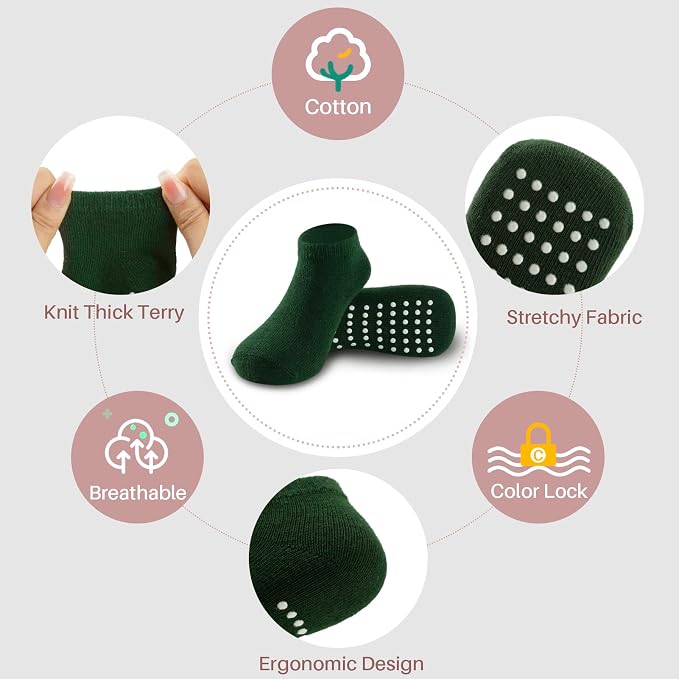 Baby Non-Slip Ankle Socks 12 Pack Soft Cotton - Image 2