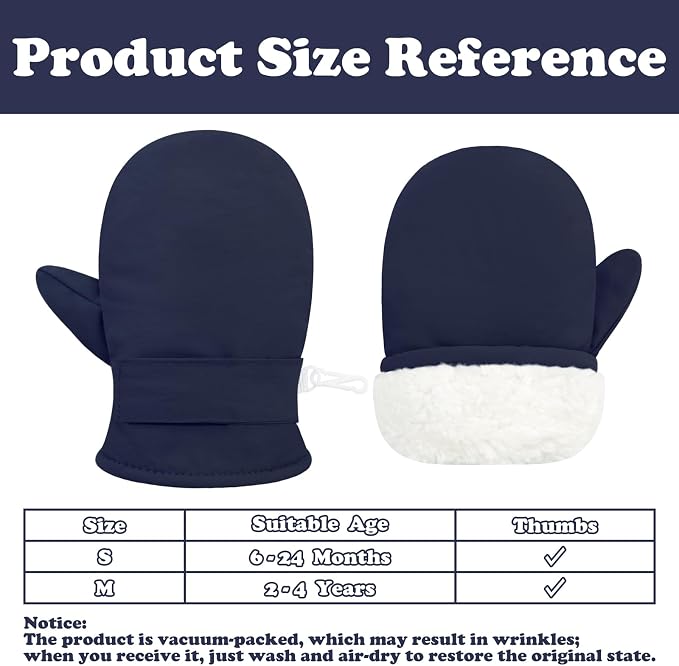 Sarfel Toddler Mittens Waterproof Toddler Gloves Baby Winter Mittens Toddler - Image 6