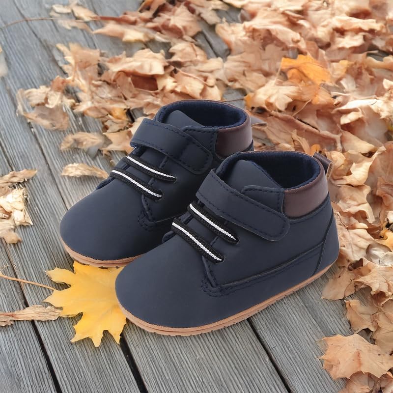 Meckior Toddler Baby Boys Girls High Tops Ankle Sneakers Soft Anti-Slip Sole PU - Image 4