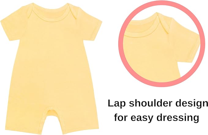 GUISBY Baby Rayon Romper Pajamas, 0-24M | Silky Soft Feel，Snap Closure，Footless - Image 2