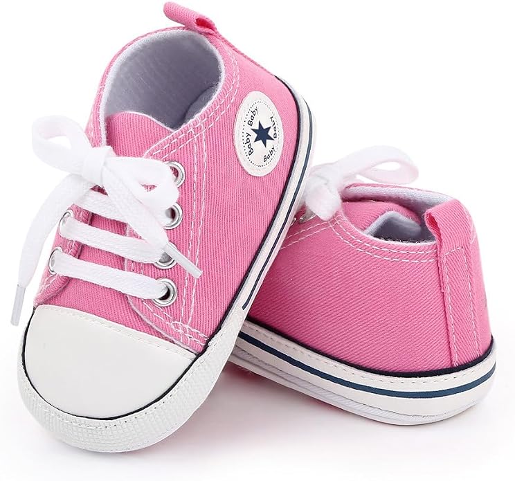 Unisex Baby Girls Boys Canvas High-top Shoes, Newborn Infant Anti-Slip Soft - Image 4