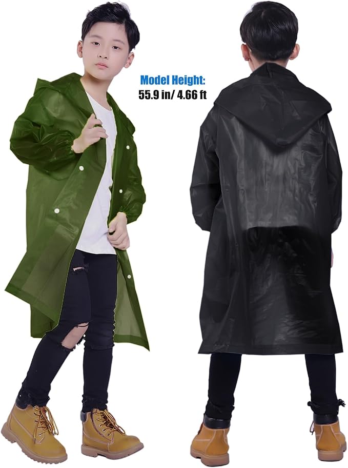 Kids Rain Jacket, 2 Pack Rain Ponchos - Image 6