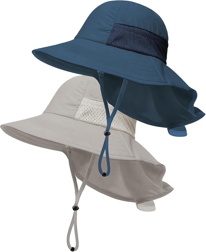 Baby Sun Hat with Neck Flap UPF 50+ by MACOWCF