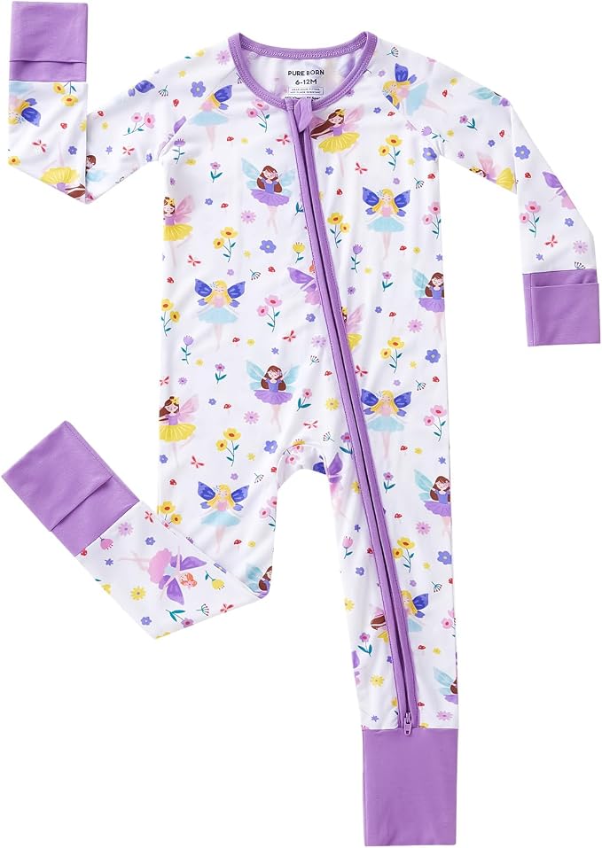 pureborn Baby Sleeper Viscose from Bamboo Zipper Footies 0-24 Months by pureborn