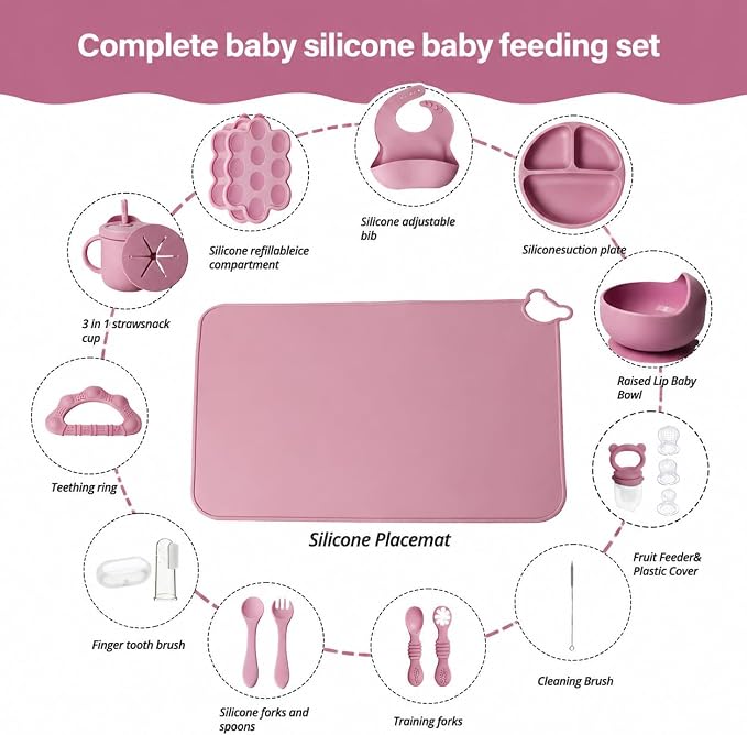 19 Pcs Silicone Baby Feeding Set Eating Essentials - Image 5