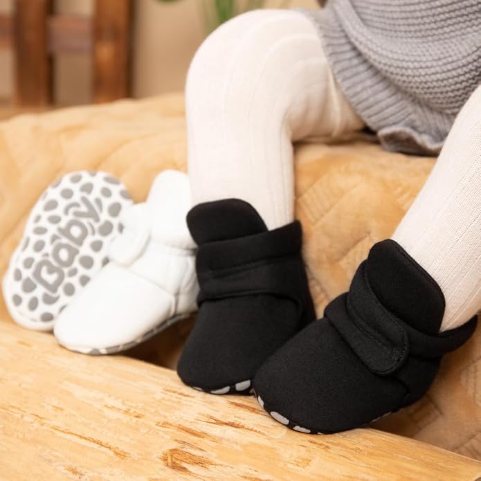Sawimlgy Newborn Infant Baby Girl Boy Cotton Booties Stay On Sock Slippers Soft - Image 2