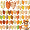 50 Pcs Fall Dog Bandanas Bulk Autumn Pumpkin Maple Leaves Pattern by Jeere