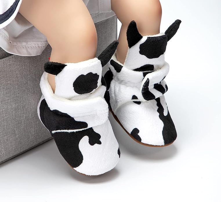 Babelvit Newborn Baby Boy Girl Soft Fleece Booties Stay On Infant Slippers - Image 2