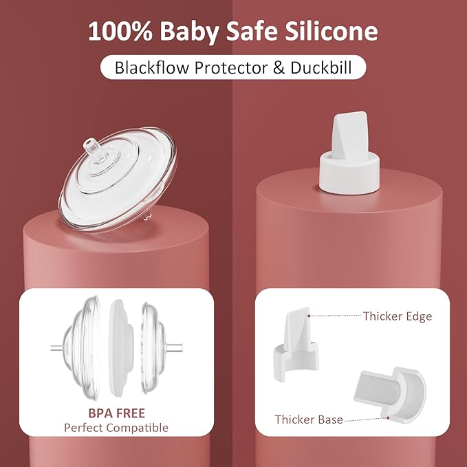 Pump Parts Compatible with Spectra S1/S2/9 Plus Breastpump, 4 Set Replacement Parts for Spectra Include 26mm Flange,Duckbill Valve,Backflow Protector,Tube,Bottle, Not Original Accessories