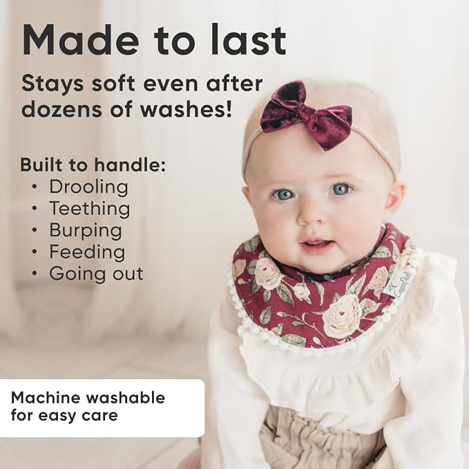 Copper Pearl Baby Bibs 4 Pack & 6 Pack, Bandana Drool Bibs - Image 3