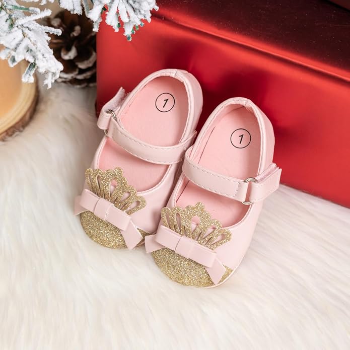 Meckior Infant Baby Girls Soft Sole Bowknot Princess Wedding Dress Mary Jane - Image 3