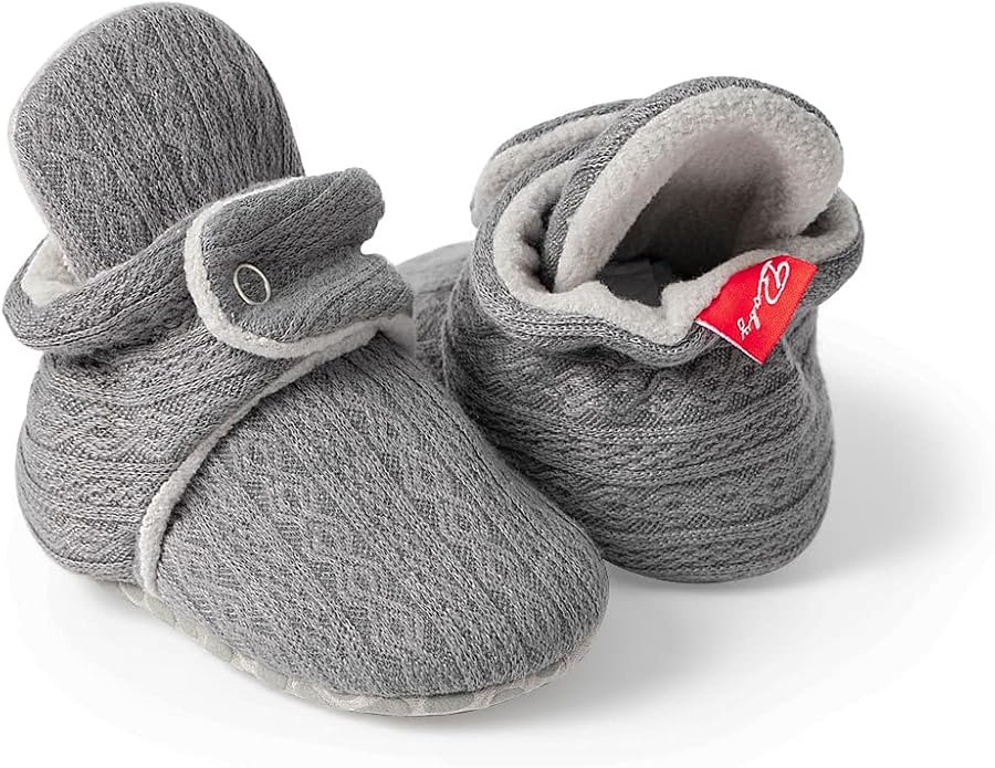 Infant Baby Boys Girls Cozy Fleece Booties Stay on Slippers Non Slip Soft - Image 4