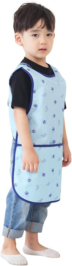 Kids Painting Apron – Waterproof Art Smock for Toddlers & Preschoolers, Messy Play, Baking, Crafts, Cooking, Mealtime