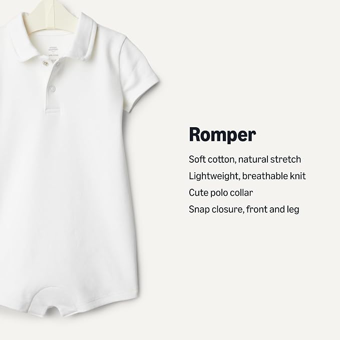 Amazon Essentials x Sofia Grainge Baby Boys' Short Sleeve Cotton Romper - Image 3