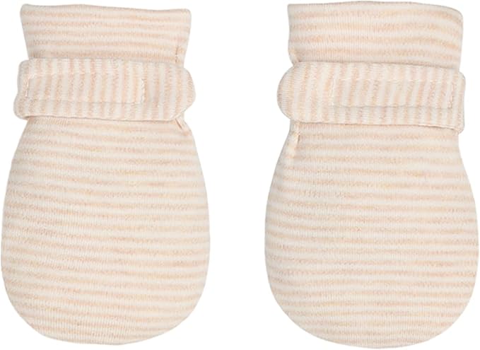 Newborn Baby No Scratch Mittens Stay On, 100% Cotton Breathable, Adjustable by Reyow