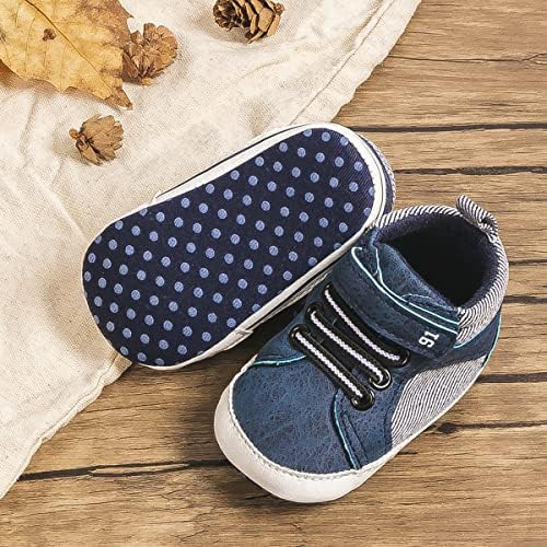 Meckior Toddler Baby Boys Girls High Tops Ankle Sneakers Soft Anti-Slip Sole PU - Image 6