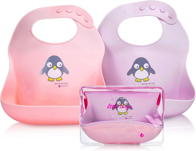 NatureBond Silicone Baby Bibs Easily Wipe Clean by NatureBond
