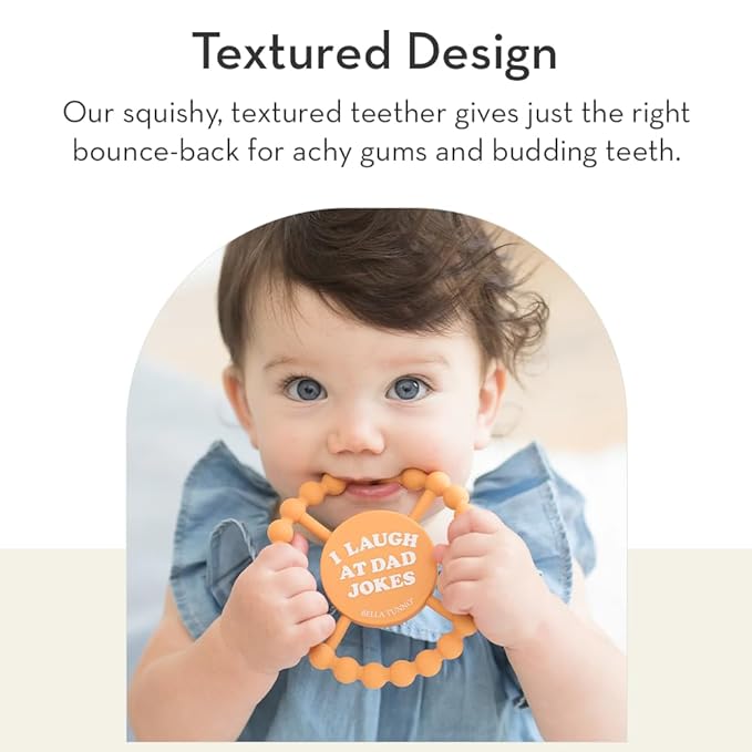 Bella Tunno Happy Teether – Soft & Easy Grip Baby Teether Toy, Silicone Teether Ring to Help Soothe Gums, Non-Toxic and BPA Free, Assistant to The Manager