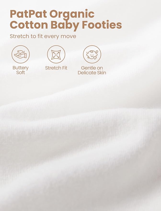 PATPAT Organic Cotton Baby Footie Pajamas - Image 4