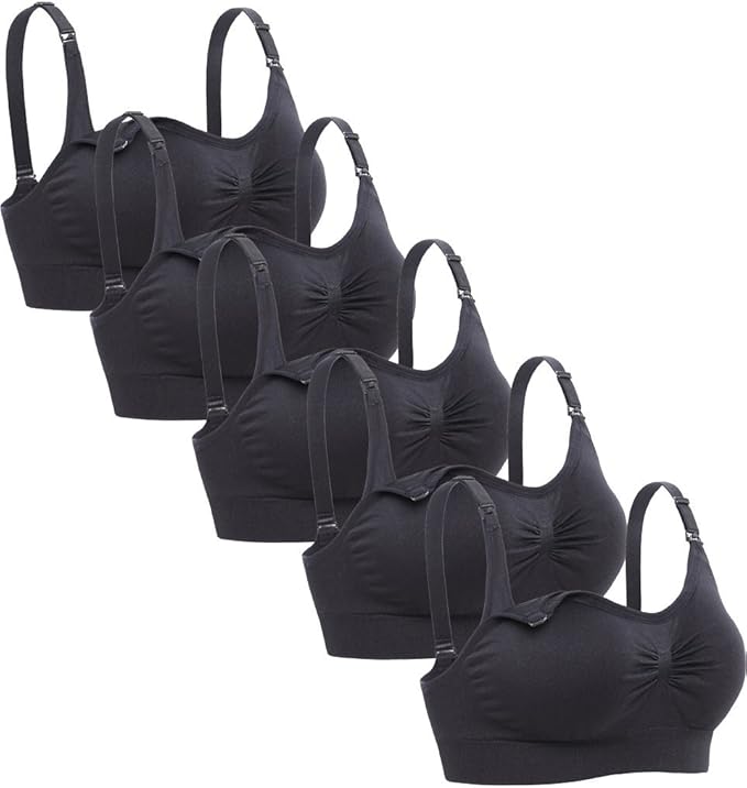 Lataly Womens Seamless Nursing Bra Sleeping Maternity Bralette for Breastfeeding Pack of 3