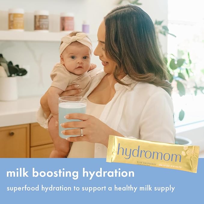 Boobie Hydromom Superfood Electrolyte Drink Mix, Blue Raspberry Lemonade | Refreshing Energy & Hydration Boost for Mamas | On-The-Go & Travel Essentials for Pregnancy, Lactation, & Beyond - 2 Pack