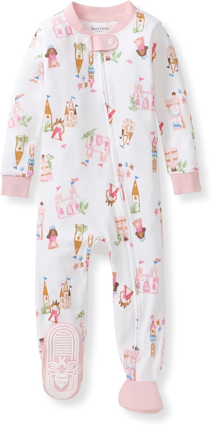 Burt's Bees Baby Girls Organic Cotton, Snug Fit Footed Sleeper Pajamas | by BurtsBeesBaby