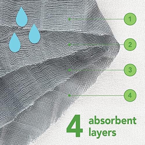 green sprouts Muslin Burp Cloths made from Organic Cotton | 4 absorbent layers - Image 5