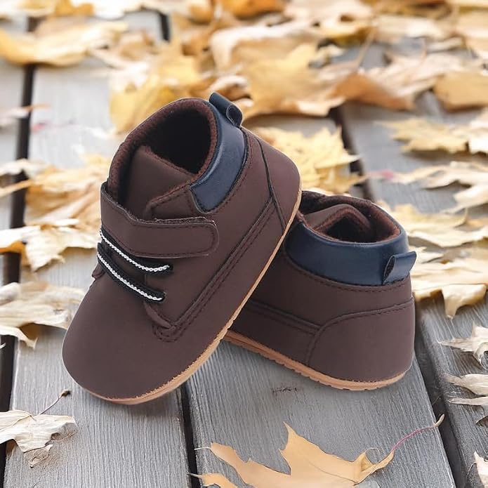 Meckior Toddler Baby Boys Girls High Tops Ankle Sneakers Soft Anti-Slip Sole PU - Image 2