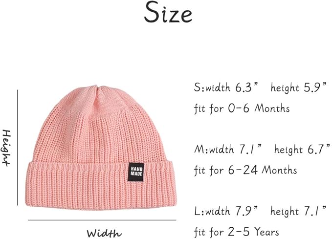 JANGANNSA Simple Knitted Baby Beanie Hip-Hop Boys Winter Hat Toddler Kids Bonnet for Girls 0-5Y