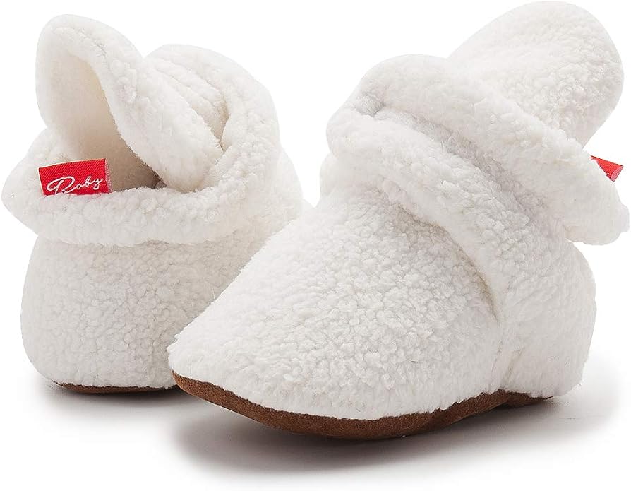 Infant Baby Boys Girls Cozy Fleece Booties Stay on Slippers Non Slip Soft - Image 4