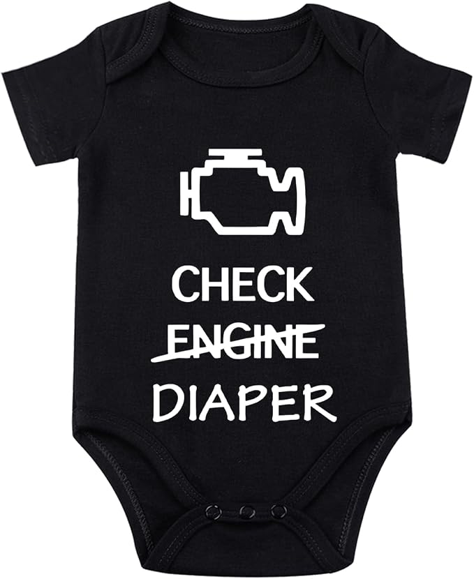 Check Engine Diaper Bodysuit by Unknown