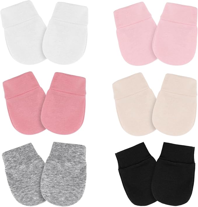 AQOKKA Newborn Baby Mittens No Scratch Cotton Elastic Wrist Gloves Infant by AQOKKA