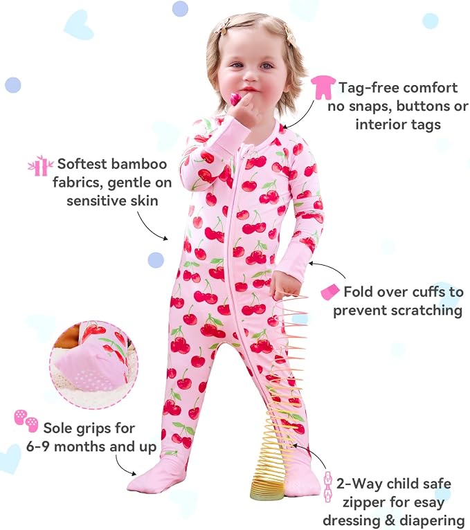 babee Reshinee Viscose derived from bamboo Baby Pajamas Convertible Footie - Image 2