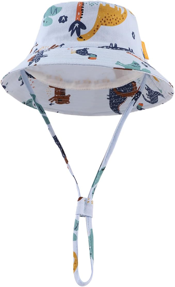 JANGANNSA Cotton Baby Sun Hat Infant Toddler Boys Girls Bucket Hats Summer Sun - Image 2