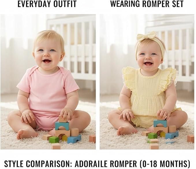 TITKKOP Ruffle Bubble Romper for Baby Girl | One-Piece Shorts Jumpsuit | Summer - Image 5