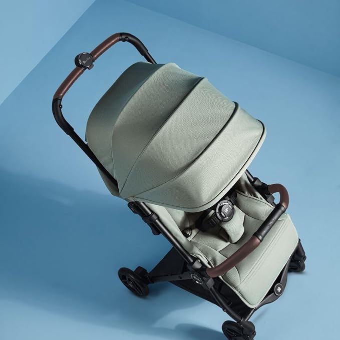 Silver Cross Jet 5 - Full Size TSA Approved Infant & Toddler Travel Stroller - Lightweight, Compact & Easy to Fold, with All-Terrain Wheels and One Hand Full Flat Recline (Sage Green)