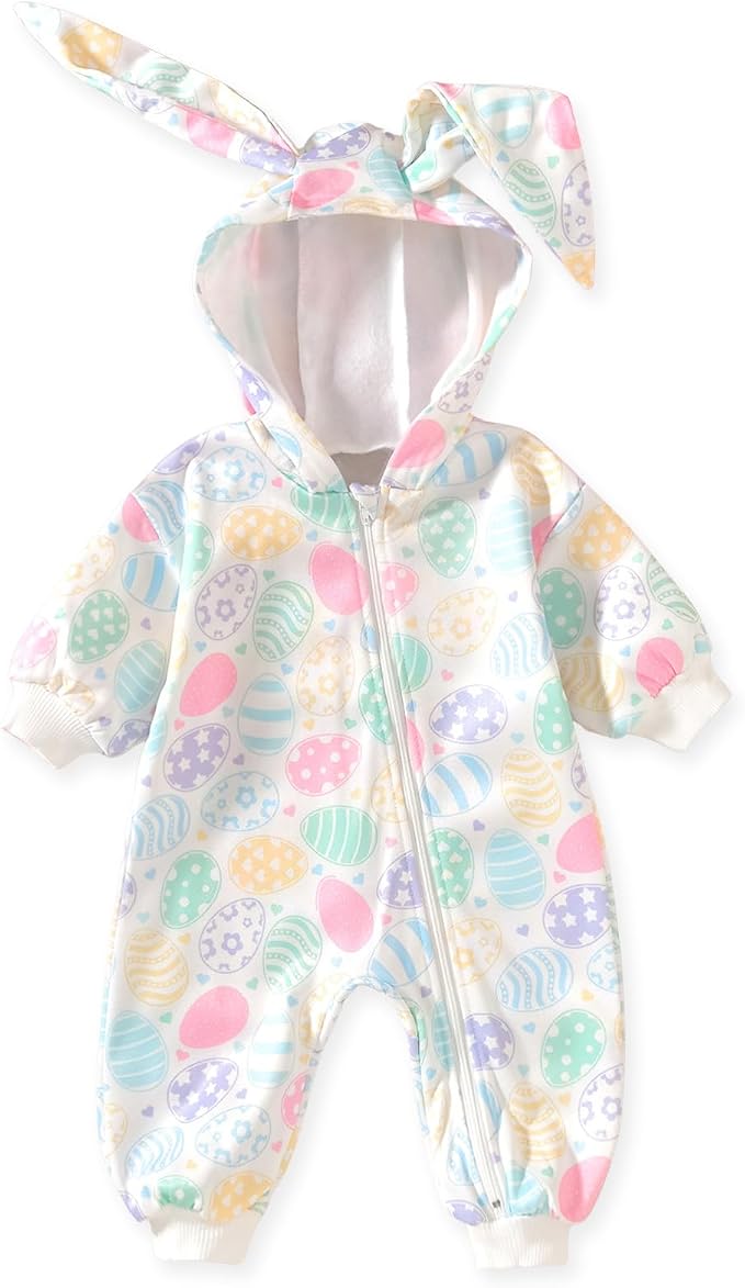 Unutiylo Unisex Baby Boys Girls Long Sleeve Infant Baby Zipper Hooded Jumpsuits by Unutiylo