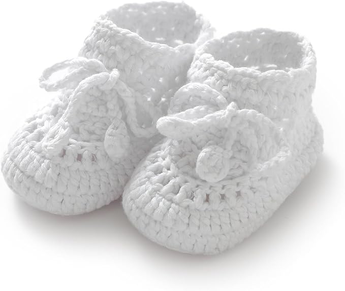 Hadetoto Baby Booties Hand Crochet Knit Cotton Bootie | Soft, Newborn First by Hadetoto