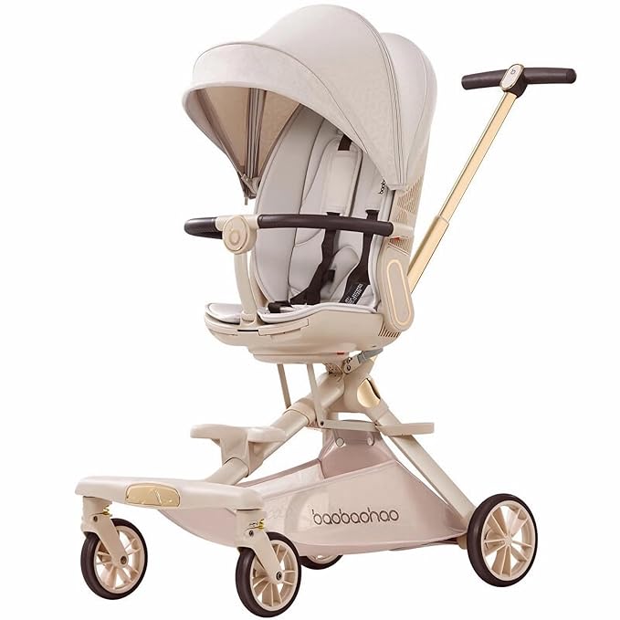 Lightweight Folding Stroller Wagon for Baby & Toddler Travel, 360° Reversible Seat, Adjustable Canopy with Storage Basket, Airplane-Friendly Compact Umbrella Stroller