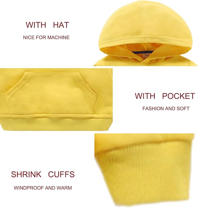 Baby Kids Boy Girl Solid Casual Pocket Hoodie Sweatershirt Long Sleeve Pullover - Image 2