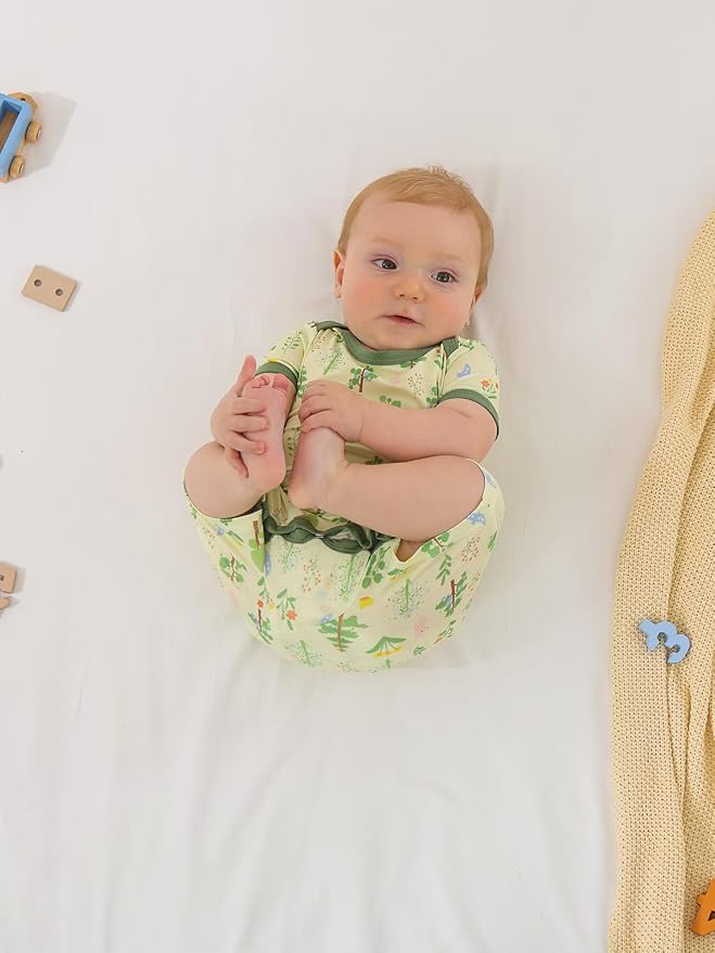 GUISBY Baby Rayon Romper Pajamas, 0-24M | Silky Soft Feel，Snap Closure，Footless - Image 3