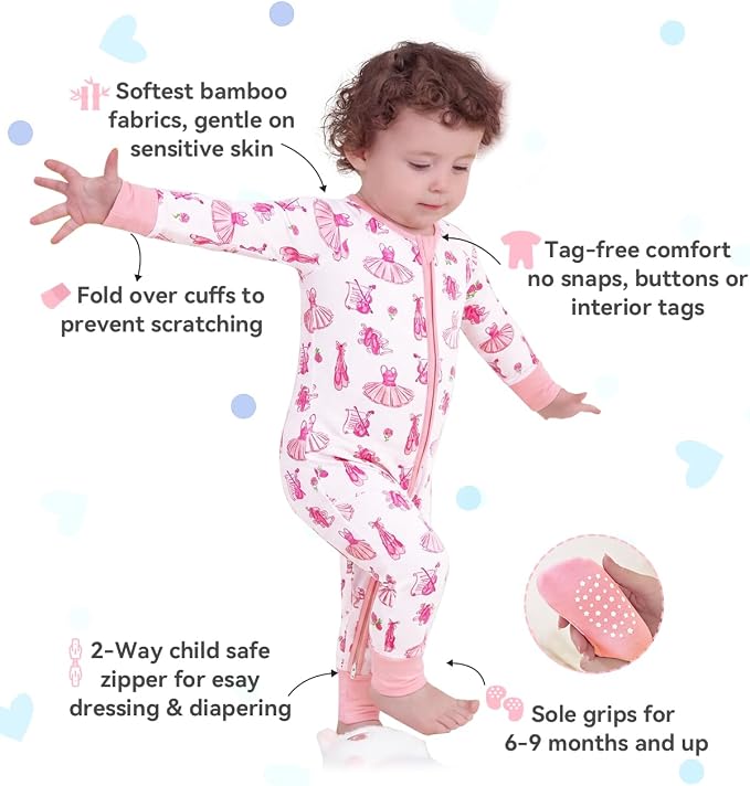 babee Reshinee Viscose Derived from Bamboo Baby Footie Pajamas Convertible - Image 2